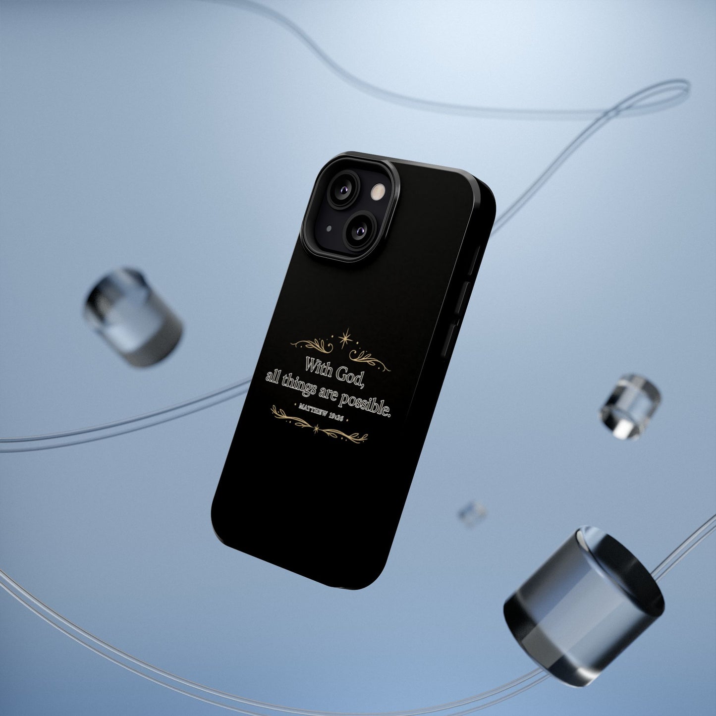 Impact-Resistant Phone Case — "With God, all things are possible" (Matthew 19:26)