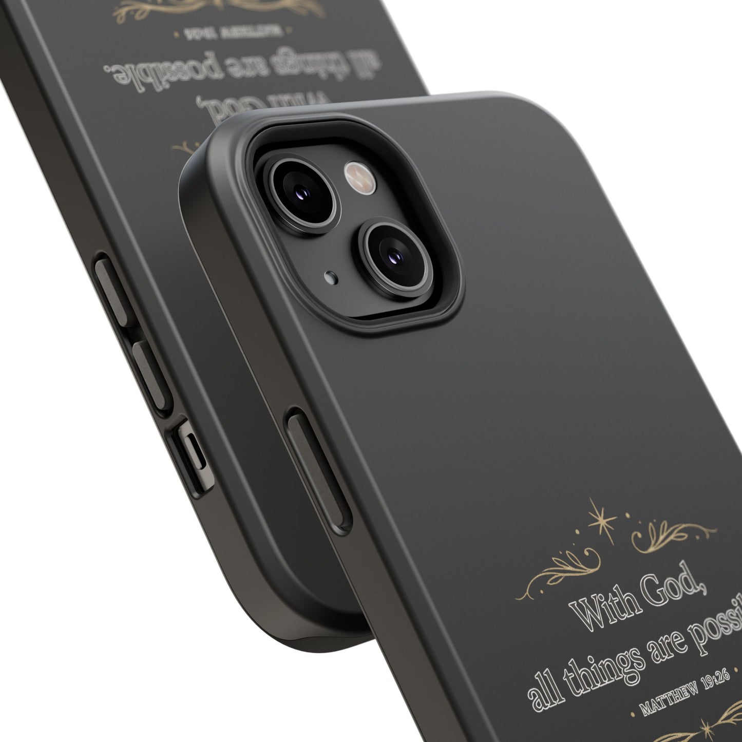 Impact-Resistant Phone Case — "With God, all things are possible" (Matthew 19:26)