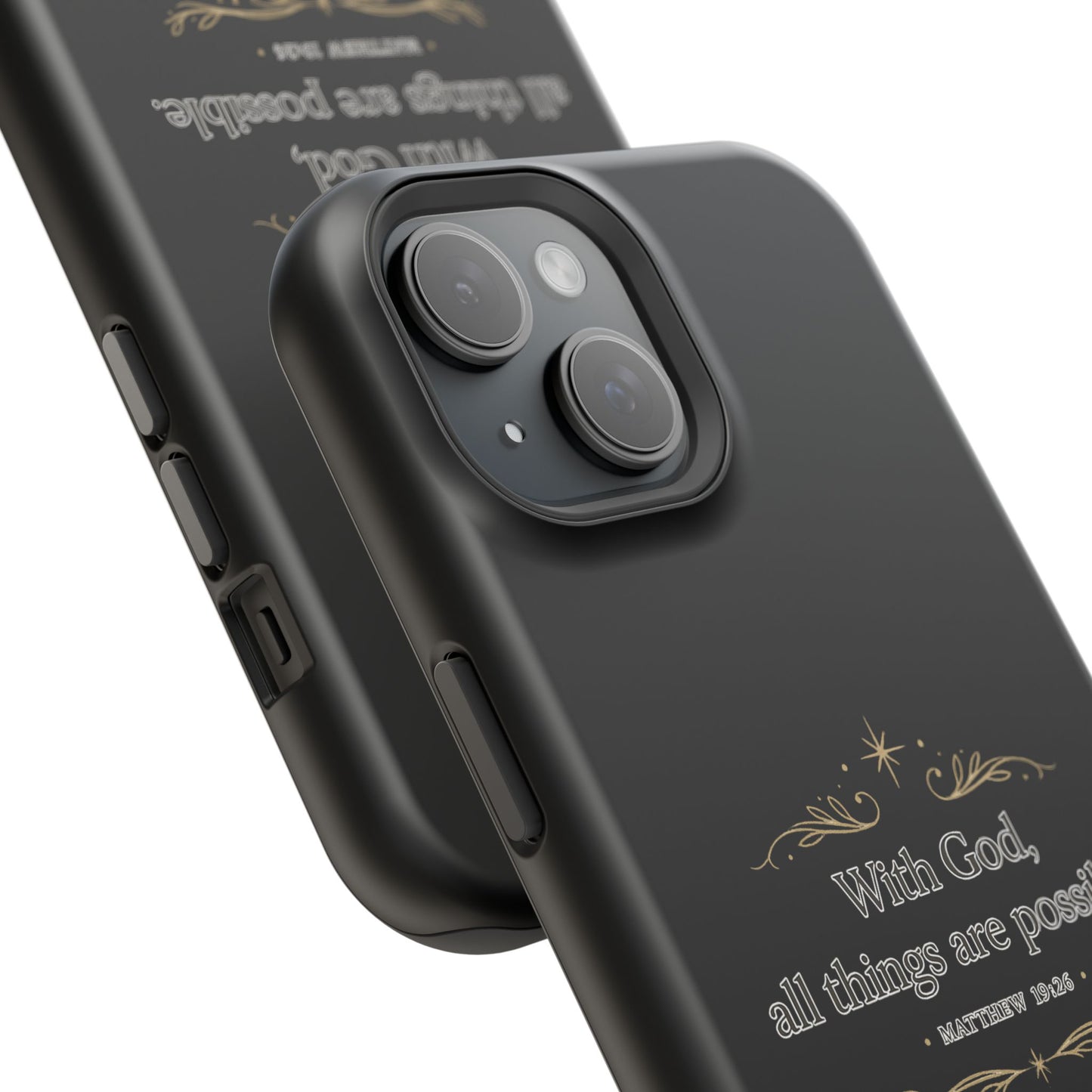 Impact-Resistant Phone Case — "With God, all things are possible" (Matthew 19:26)