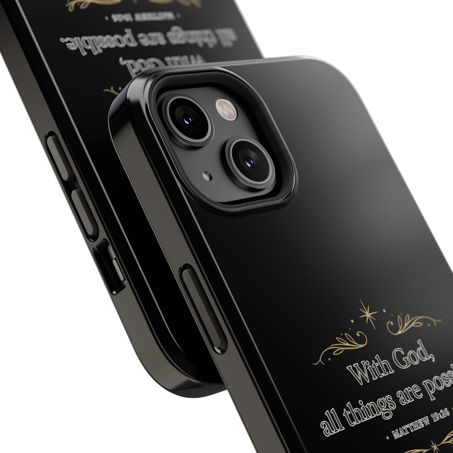 Impact-Resistant Phone Case — "With God, all things are possible" (Matthew 19:26)