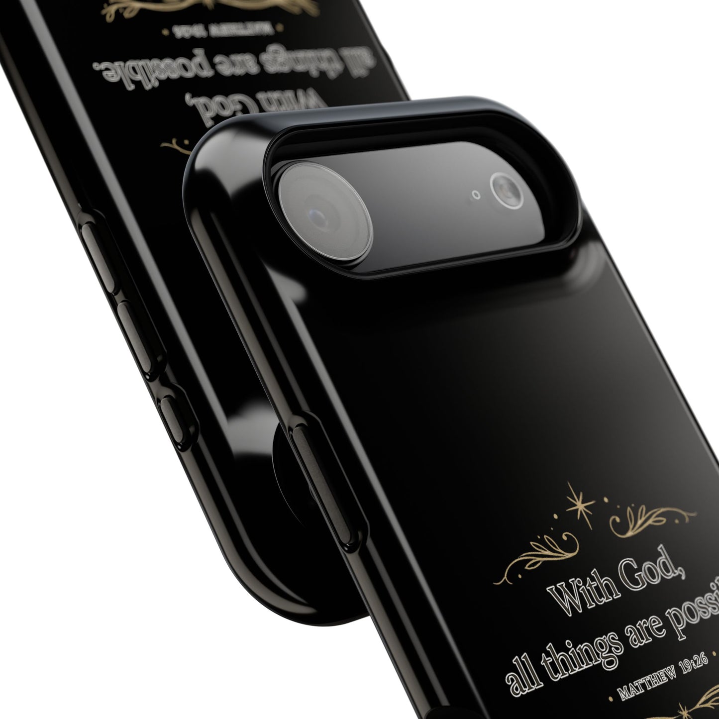 Impact-Resistant Phone Case — "With God, all things are possible" (Matthew 19:26)