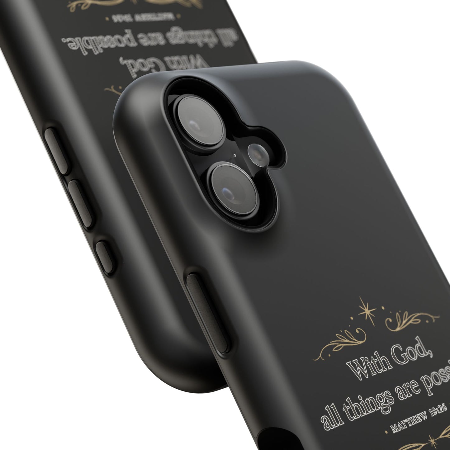 Impact-Resistant Phone Case — "With God, all things are possible" (Matthew 19:26)