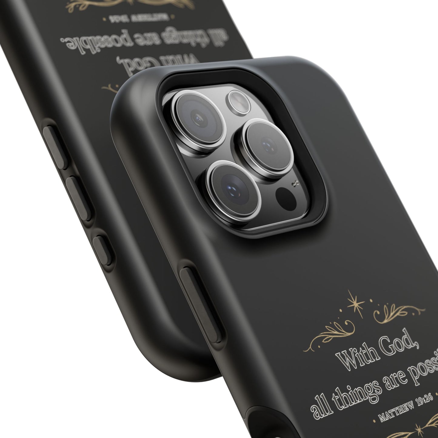 Impact-Resistant Phone Case — "With God, all things are possible" (Matthew 19:26)