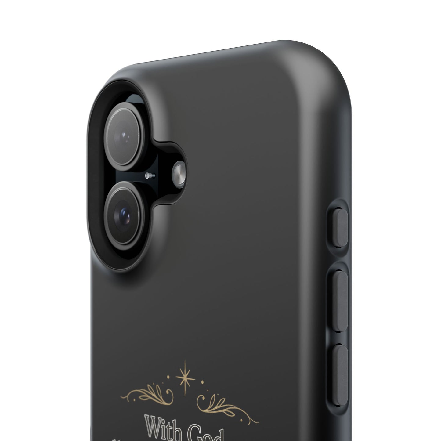 Impact-Resistant Phone Case — "With God, all things are possible" (Matthew 19:26)