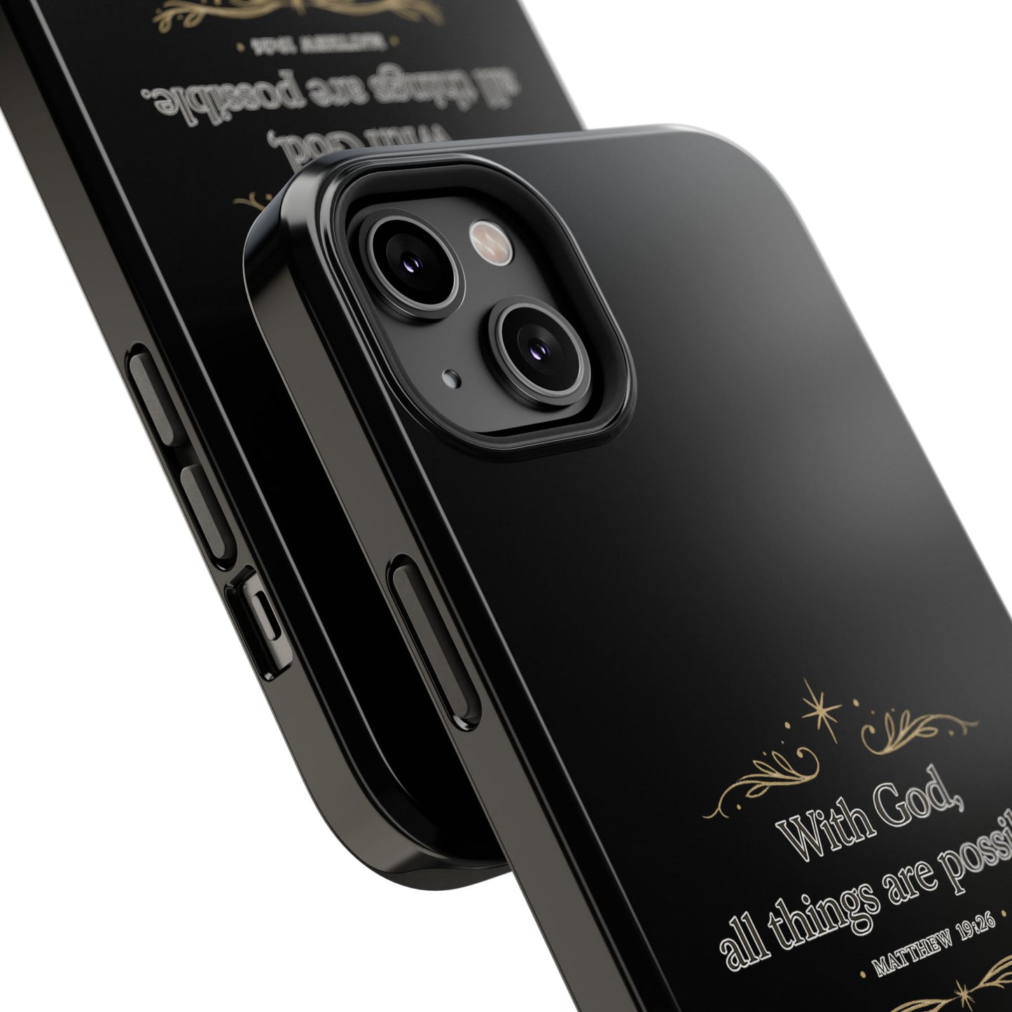 Impact-Resistant Phone Case — "With God, all things are possible" (Matthew 19:26)