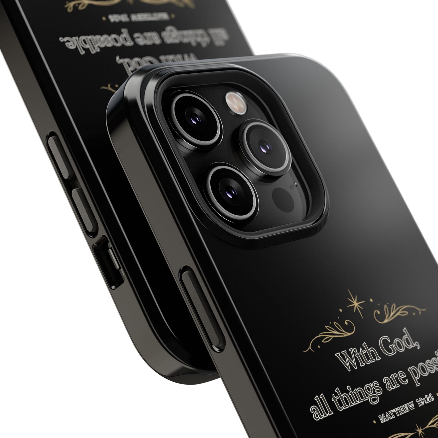 Impact-Resistant Phone Case — "With God, all things are possible" (Matthew 19:26)