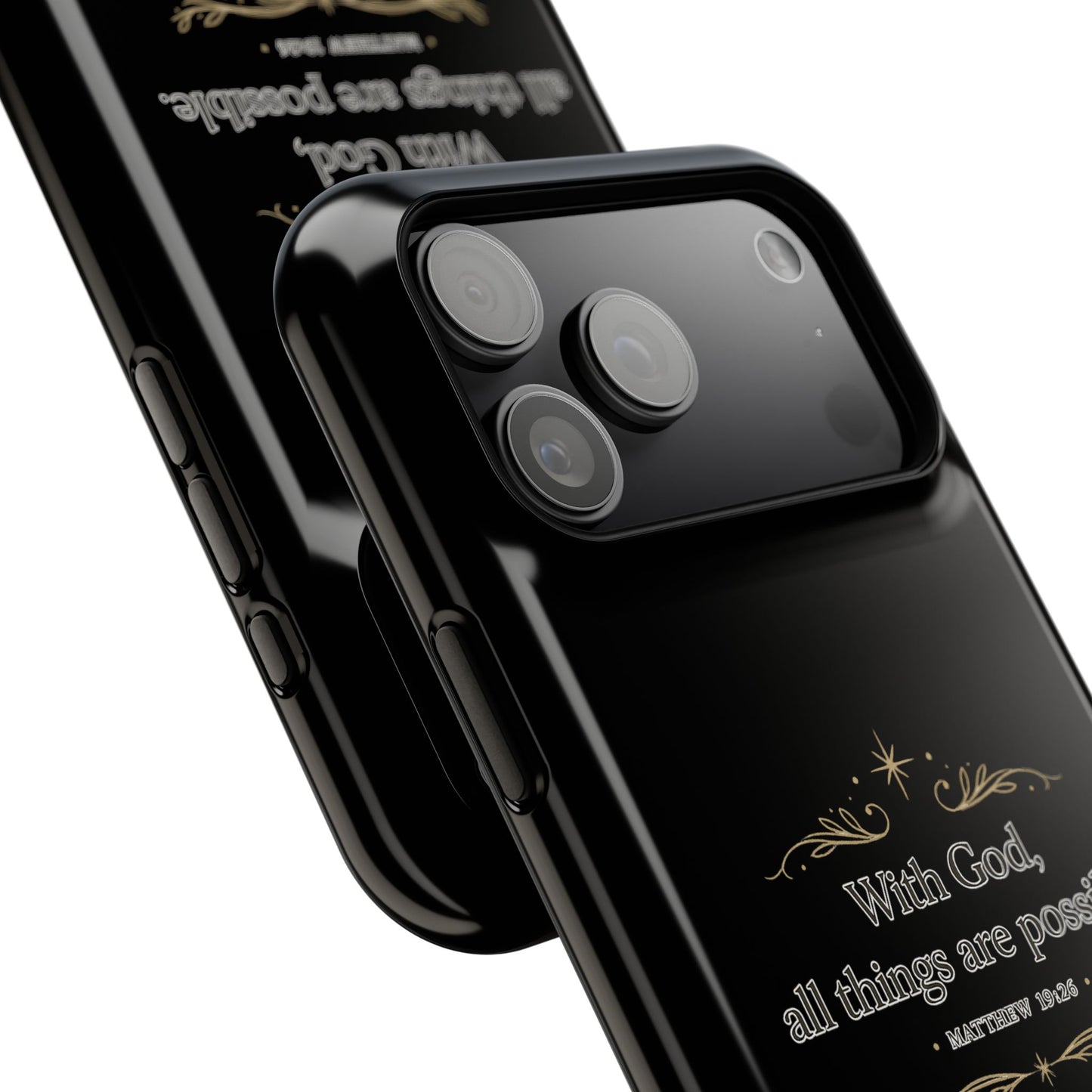 Impact-Resistant Phone Case — "With God, all things are possible" (Matthew 19:26)