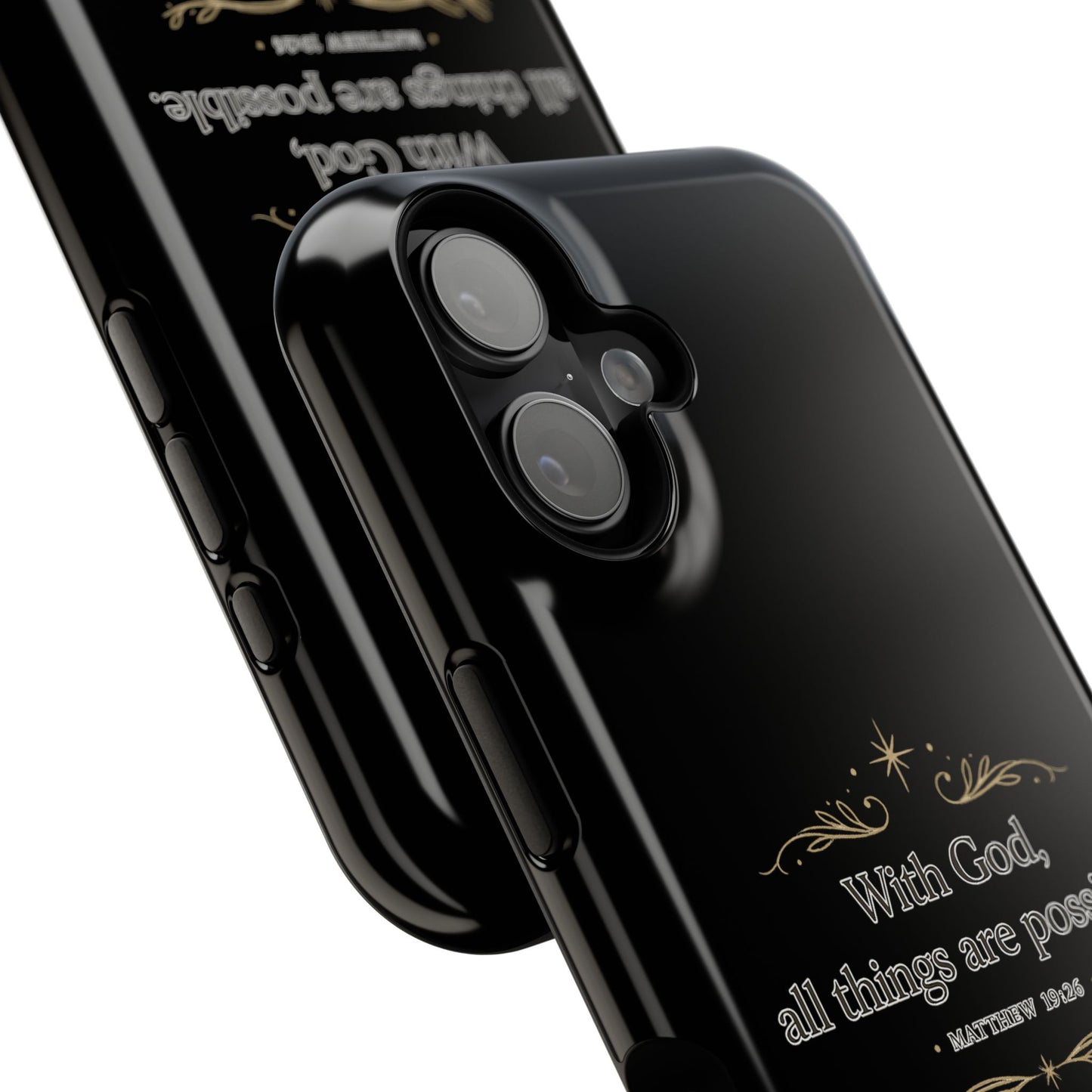 Impact-Resistant Phone Case — "With God, all things are possible" (Matthew 19:26)