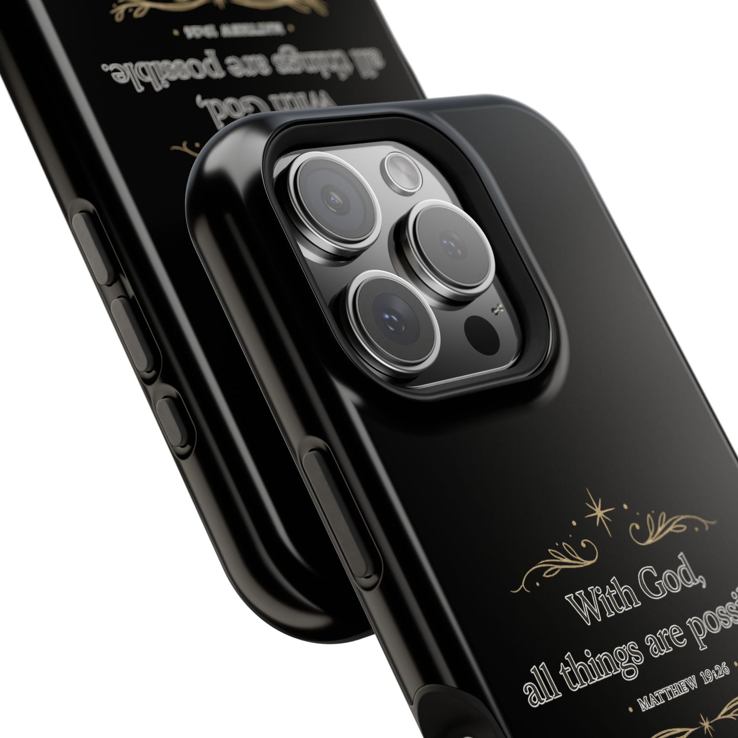 Impact-Resistant Phone Case — "With God, all things are possible" (Matthew 19:26)