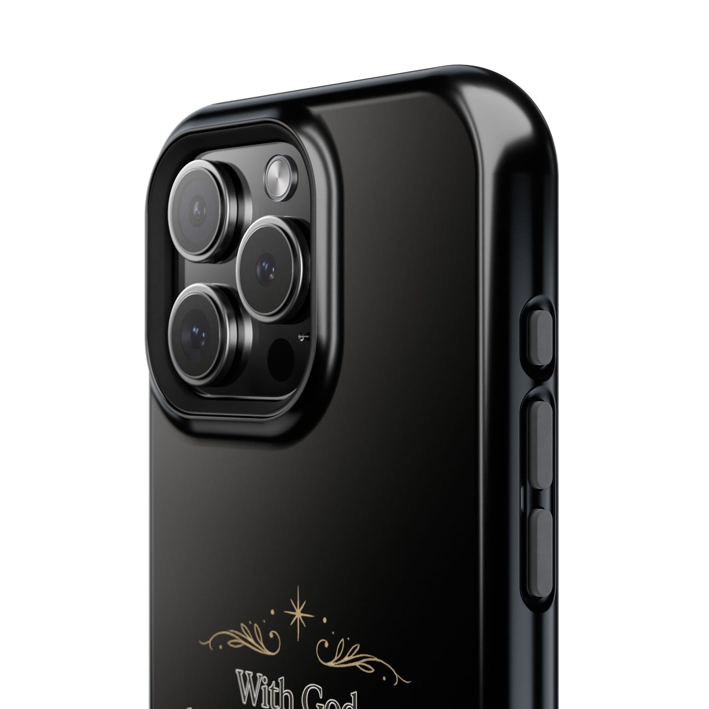 Impact-Resistant Phone Case — "With God, all things are possible" (Matthew 19:26)