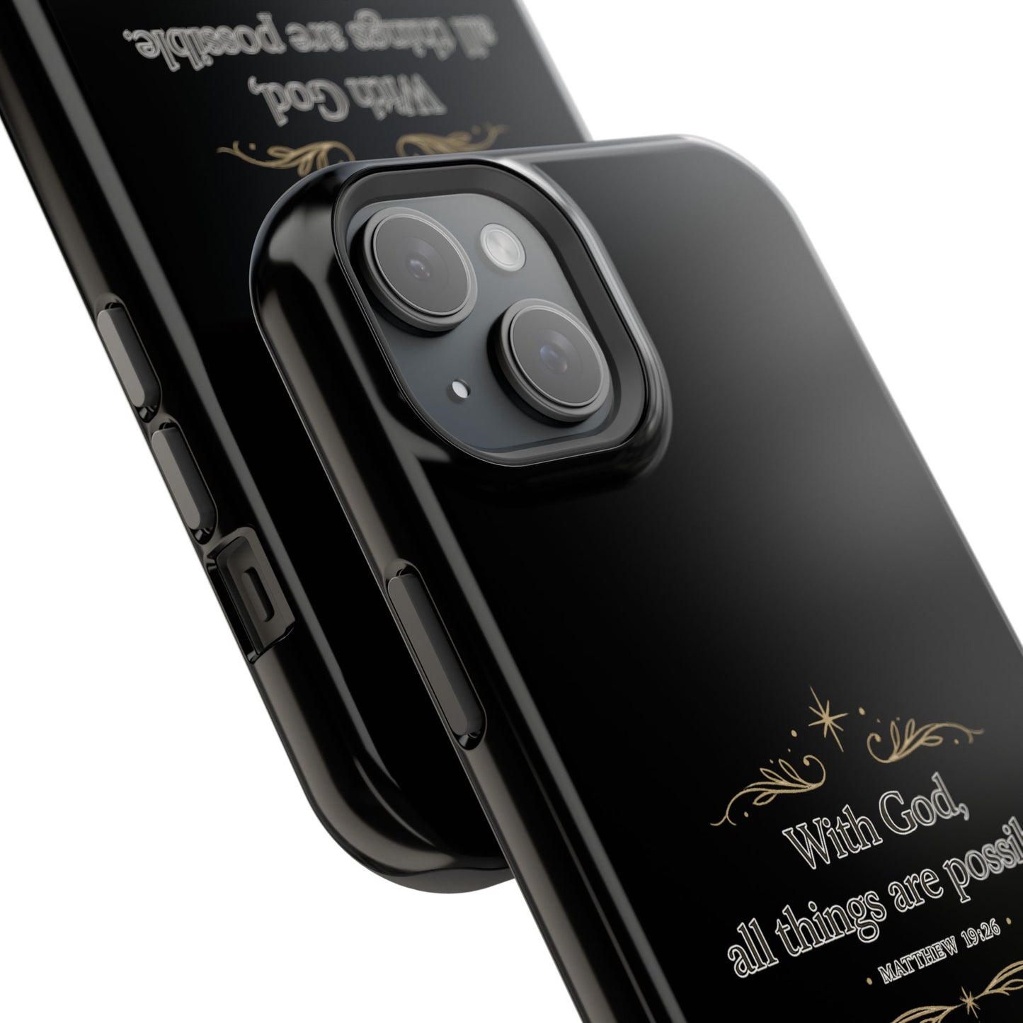 Impact-Resistant Phone Case — "With God, all things are possible" (Matthew 19:26)