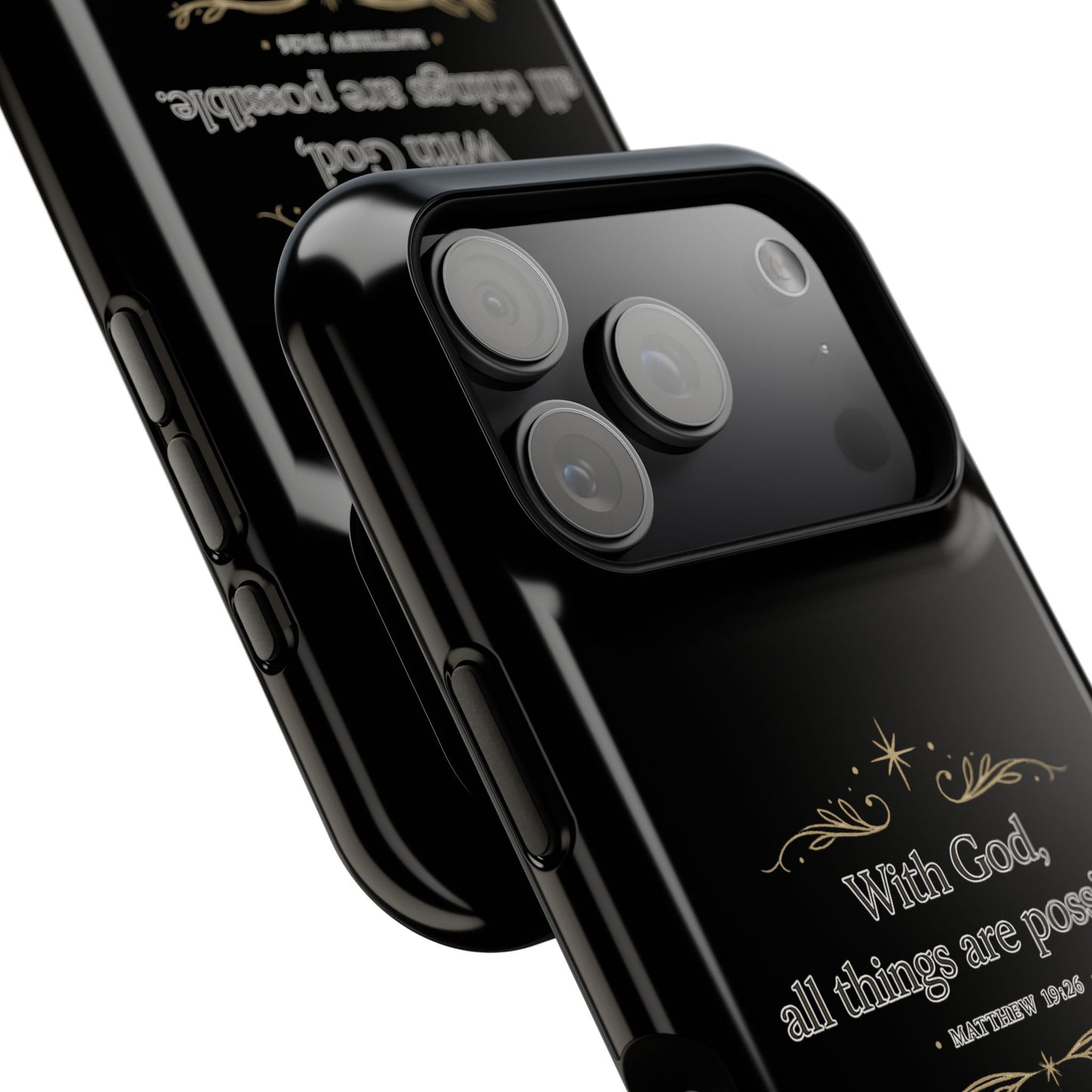 Impact-Resistant Phone Case — "With God, all things are possible" (Matthew 19:26)