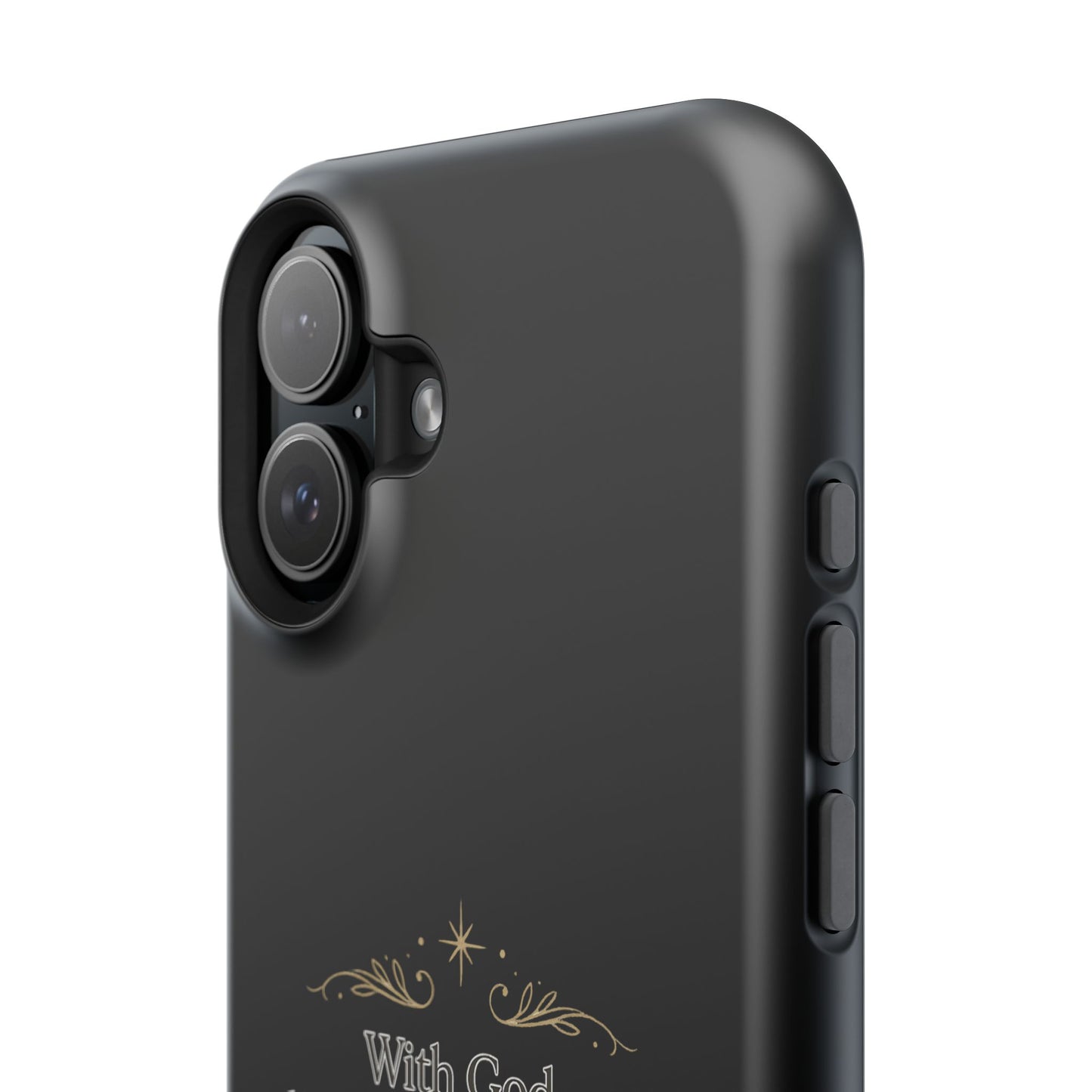 Impact-Resistant Phone Case — "With God, all things are possible" (Matthew 19:26)