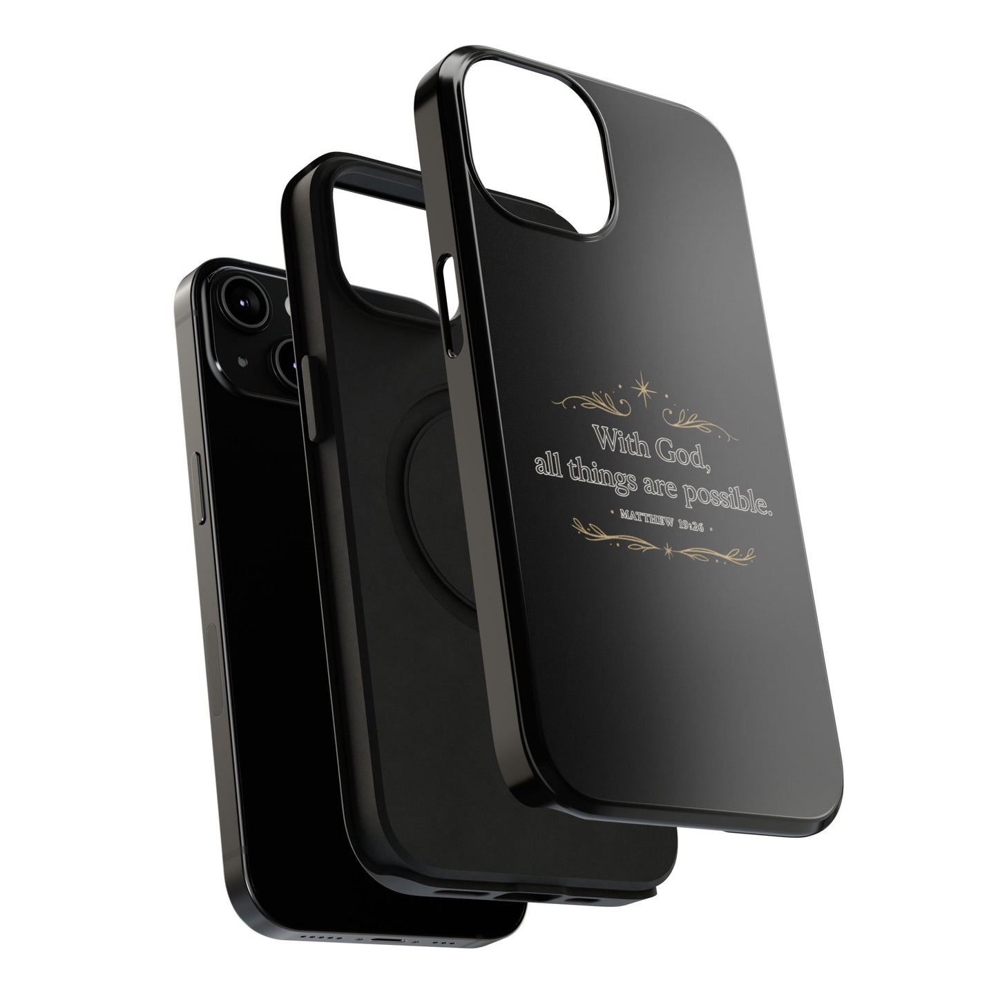 Impact-Resistant Phone Case — "With God, all things are possible" (Matthew 19:26)