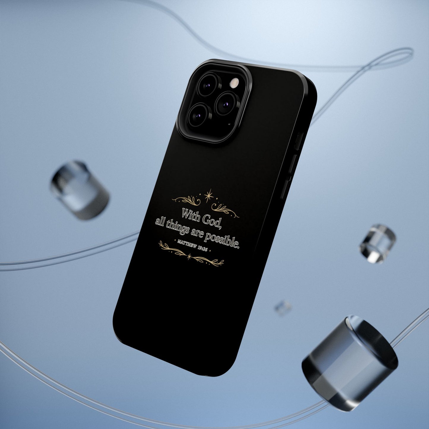 Impact-Resistant Phone Case — "With God, all things are possible" (Matthew 19:26)