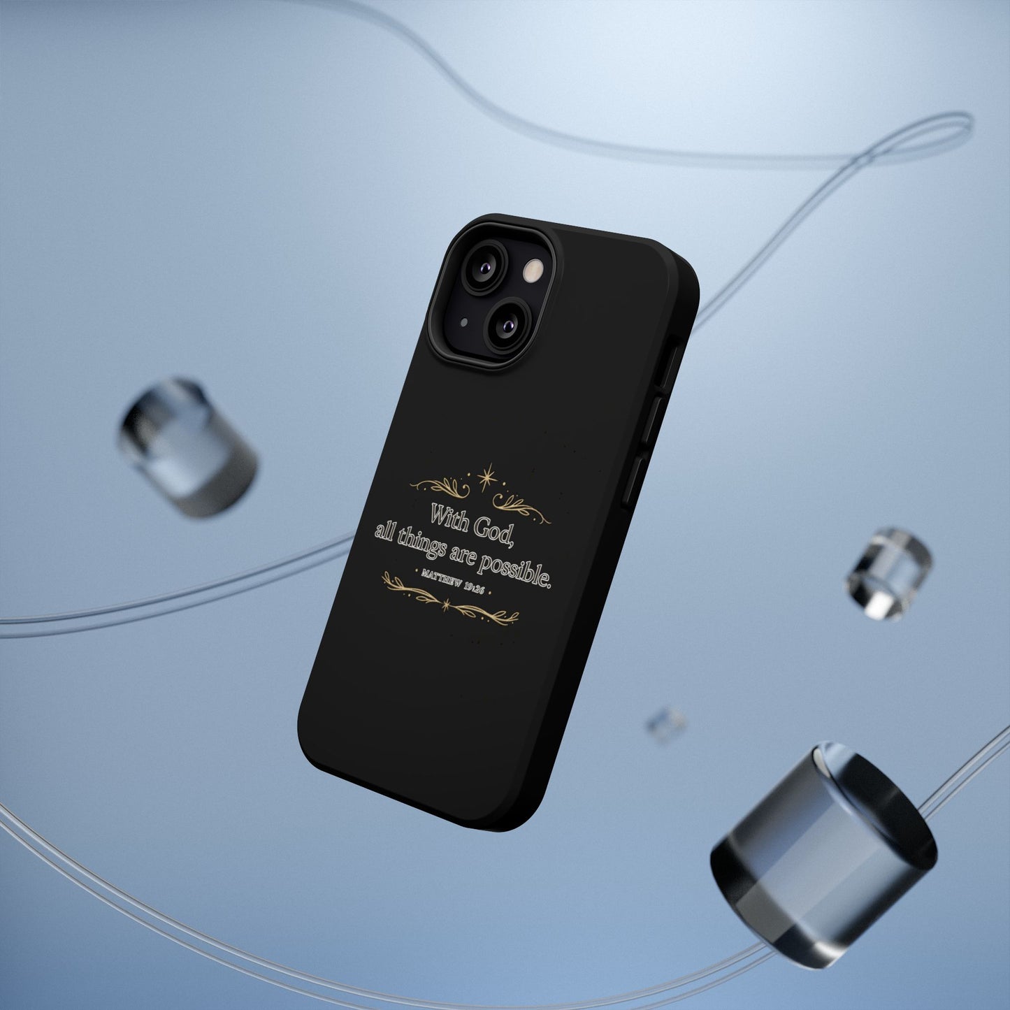 Impact-Resistant Phone Case — "With God, all things are possible" (Matthew 19:26)