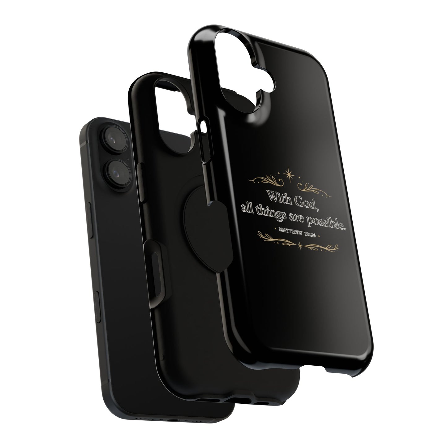 Impact-Resistant Phone Case — "With God, all things are possible" (Matthew 19:26)
