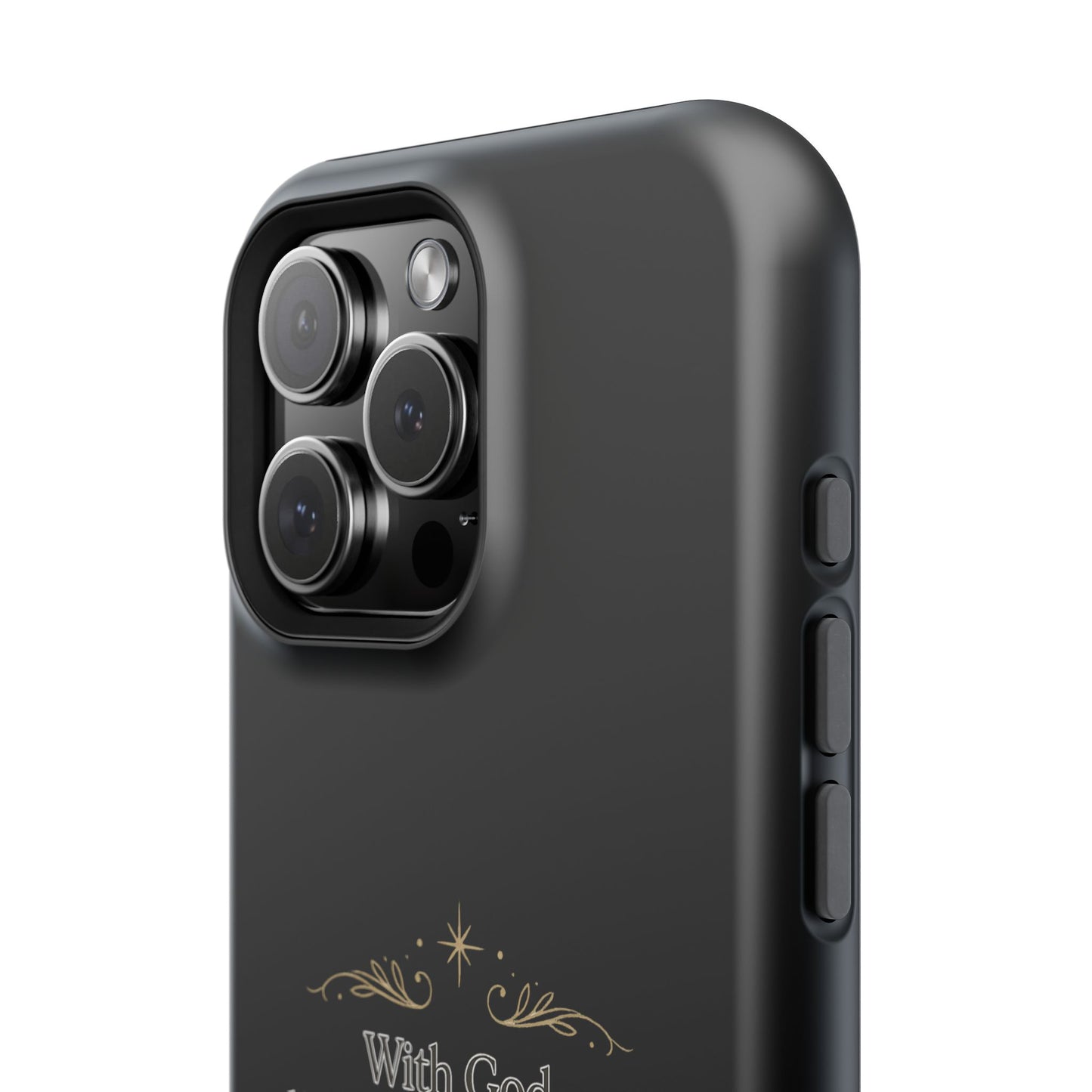 Impact-Resistant Phone Case — "With God, all things are possible" (Matthew 19:26)
