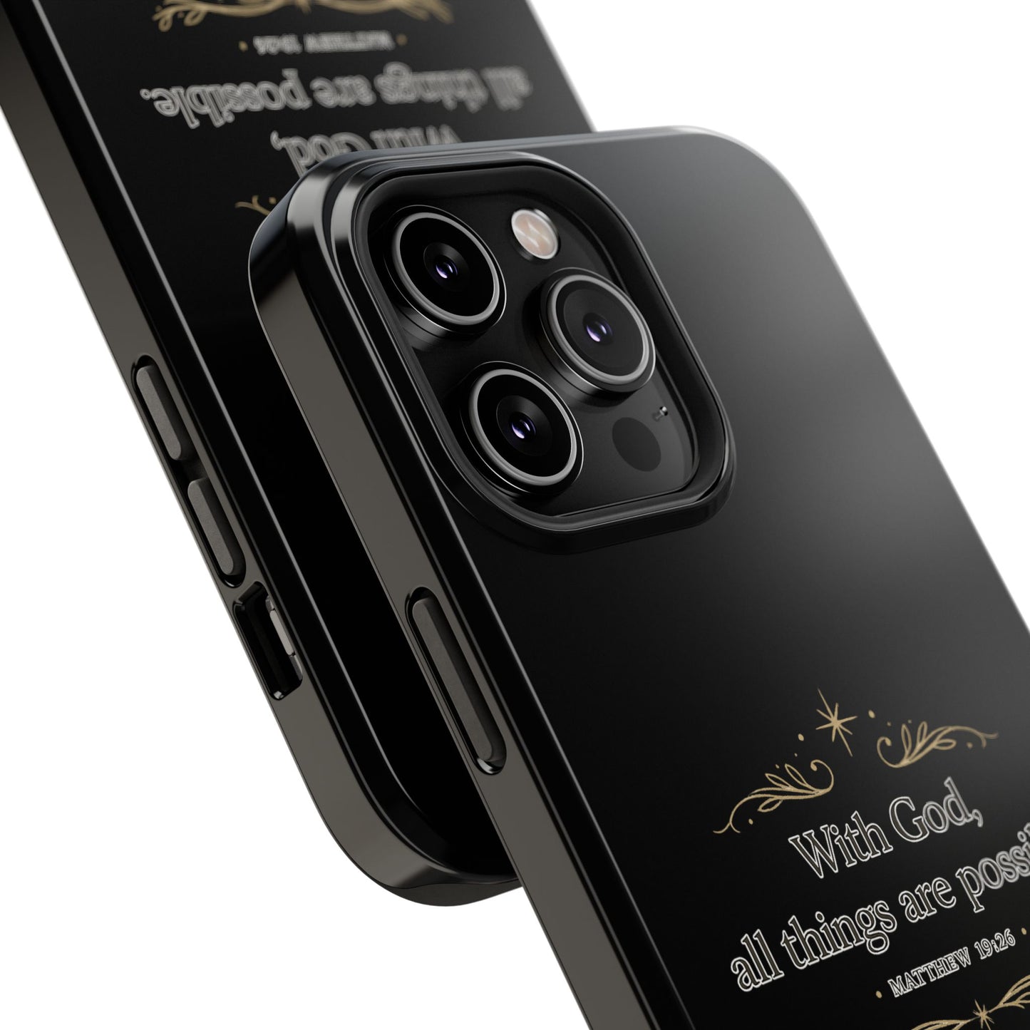 Impact-Resistant Phone Case — "With God, all things are possible" (Matthew 19:26)