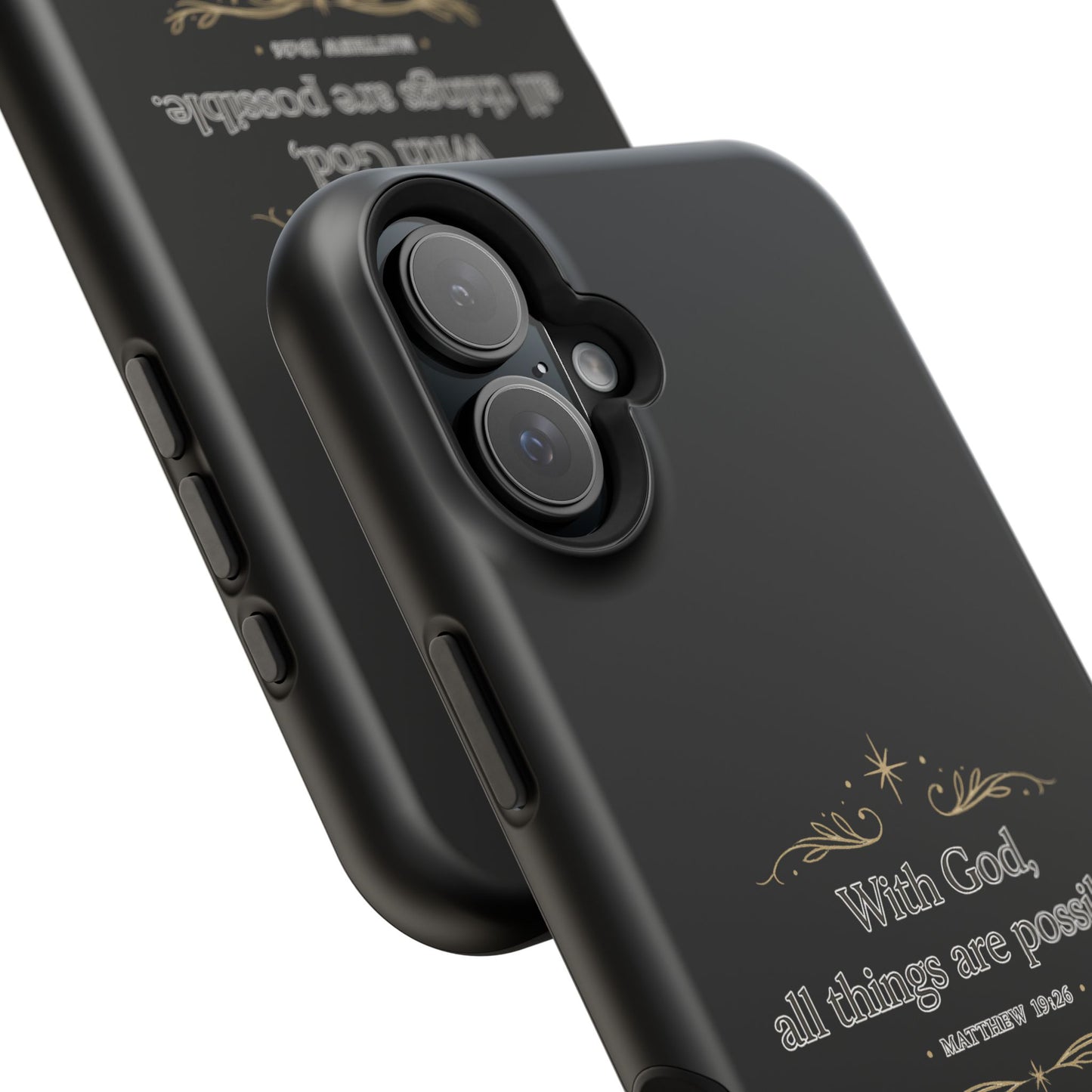Impact-Resistant Phone Case — "With God, all things are possible" (Matthew 19:26)
