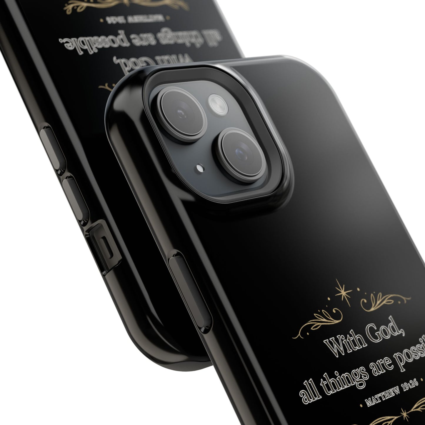 Impact-Resistant Phone Case — "With God, all things are possible" (Matthew 19:26)